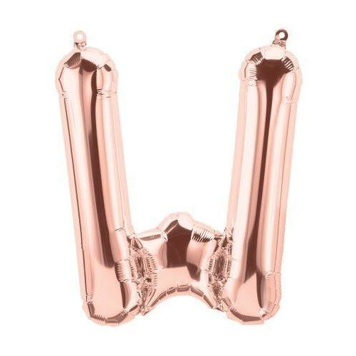 41cm Letter W Rose Gold Foil Balloon - Air Fill ONLY #59748 - Each (Pkgd.)