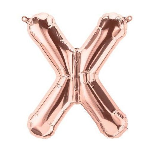 41cm Letter X Rose Gold Foil Balloon - Air Fill ONLY #59750 - Each (Pkgd.)