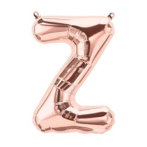 41cm Letter Z Rose Gold Foil Balloon - Air Fill ONLY #59754 - Each (Pkgd.)