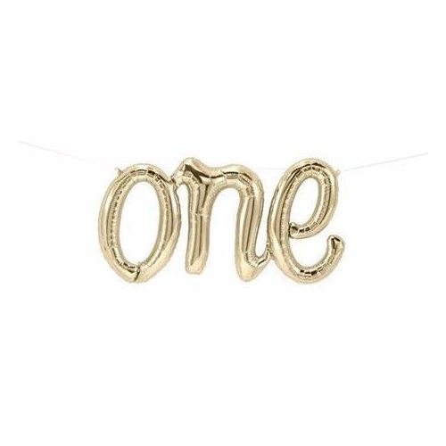 Script One White Gold 76cm - Air Fill - Northstar Foil Balloon #59794 - Each (Pkgd.) TEMPORARILY UNAVAILABLE