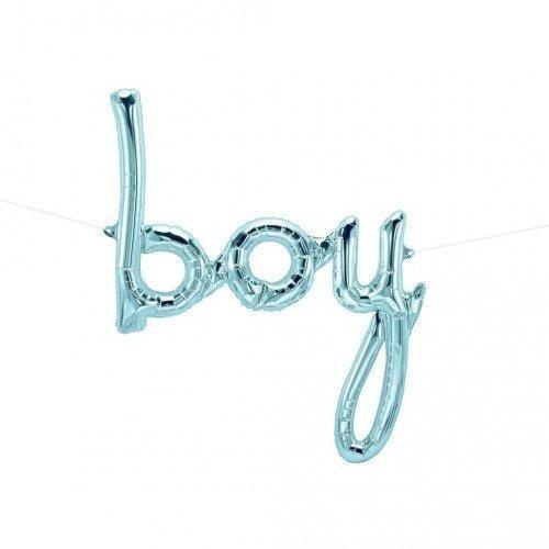 Script Boy Light Blue 115cm - Air Fill - Northstar Foil Balloon #59828 - Each (Pkgd.)