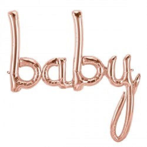 Script Baby Rose Gold 115cm - Air Fill - Northstar Foil Balloon #59834 - Each (Pkgd.) BACK IN STOCK