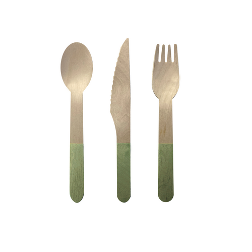 Paper Party Wooden Cutlery Set Eucalyptus #6017EUP - 30pk