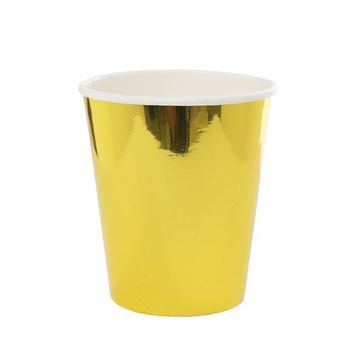 Paper Party Cup Metallic Gold 260ml #6135MGP - 20Pk (Pkgd.)