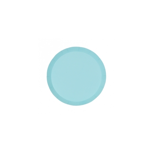 Paper Party Paper Round Snack Plate 7" Pastel Blue #6170PBP - 20pk (Pkgd.)