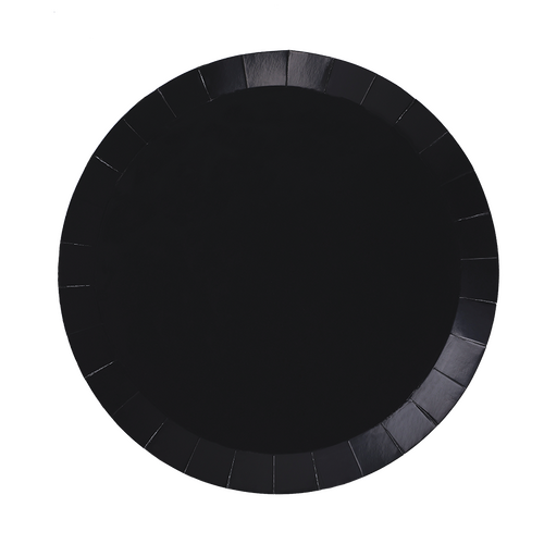 Paper Party Paper Round Dinner Plate 9" Black #6180BKP - 20pk
