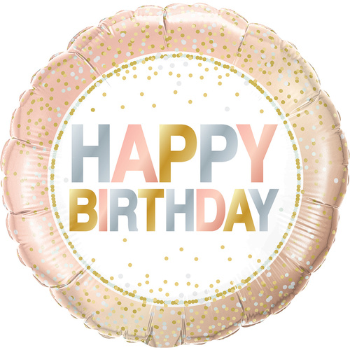 45cm Round Foil Birthday Metallic Dots #78686 - Each (Pkgd.)