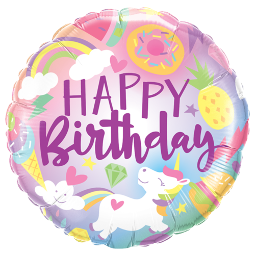 45cm Round Foil Fantastical Fun Birthday #88010 - Each (Pkgd.)  