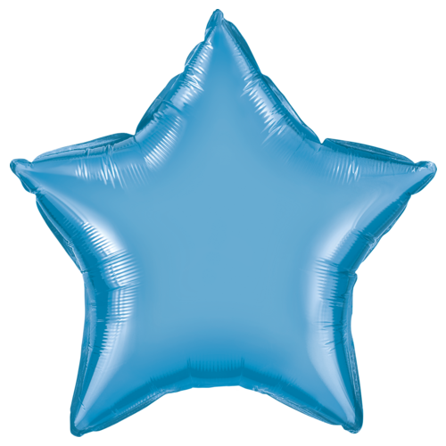 50cm Star Chrome Blue Plain Foil #90081 - Each (pkgd.) 