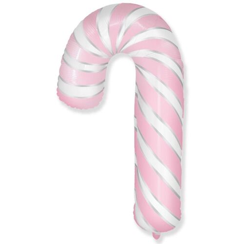 98cm Shape Candy Cane Pastel Pink Foil Balloon #901844RS - Each (UnPkgd.)