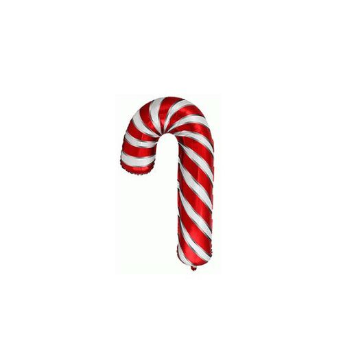 Mini Shape Christmas Candy Cane Red & White Foil Balloon 36cm #902844BAF - Each (Inflated, supplied air-filled on stick)