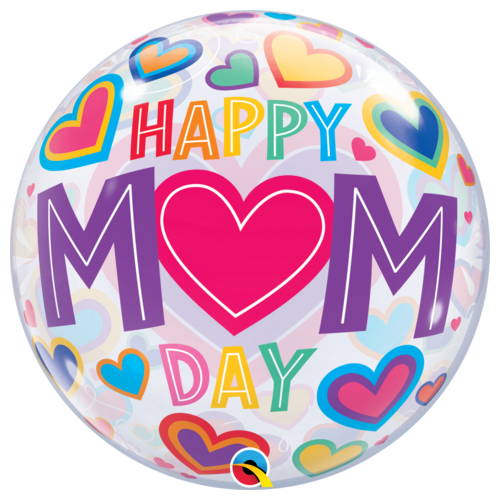 56cm Single Bubble M(Heart)M Big Day Hearts #98326 - Each (Pkgd). 