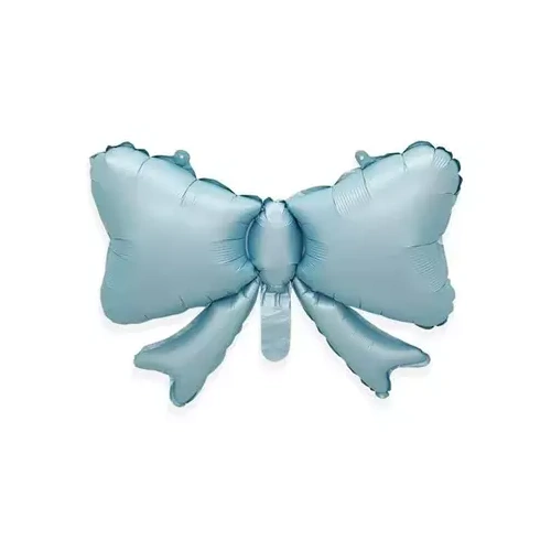 51cm Shape Mini Bow Blue Foil Balloon Air Fill ONLY #BBQBOWBL - Each (Pkgd.) 