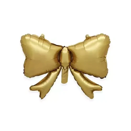 51cm Shape Mini Bow Gold Foil Balloon Air Fill ONLY #BBQBOWGO - Each (Pkgd.) 