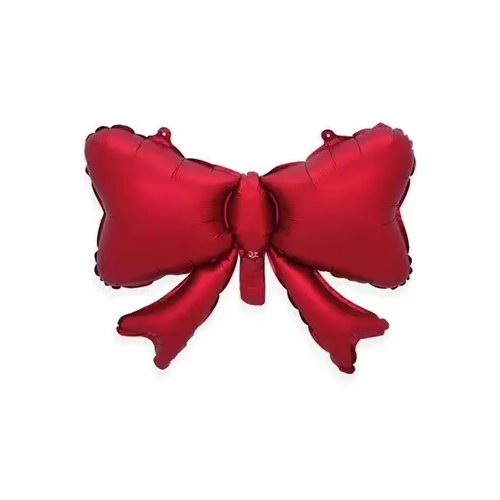 51cm Shape Mini Bow Red Foil Balloon Air Fill ONLY #BBQBOWRE - Each (Pkgd.) 