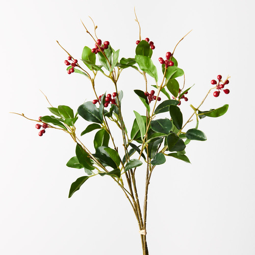Christmas Berry Leaf Bouquet Red Green 65cml #FI9930RG - Each