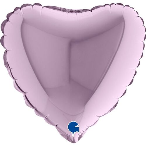 22cm Heart Lilac Plain Foil Balloon #G09013LAF - Each  (Inflated, supplied air-filled on stick)