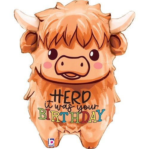 Highland Cow Birthday Shape