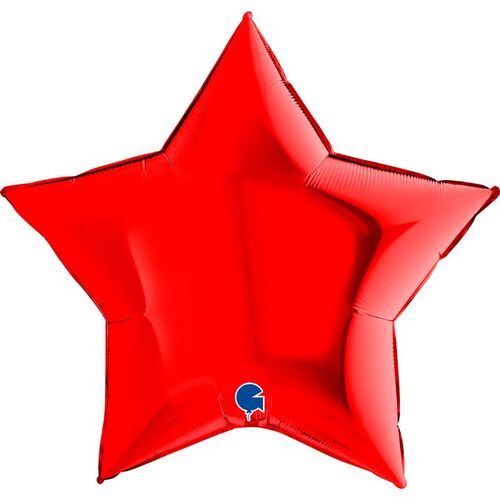 90cm Star Red Plain Foil #G36208R - Each (Unpkgd.)