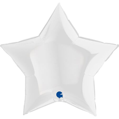 90cm Star White Plain Foil #G36218WH - Each (Unpkgd.)