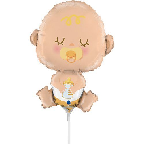 Mini Shape Baby Welcome Foil Balloon 35cm #G72120AF - Each (Inflated, supplied air-filled on stick)
