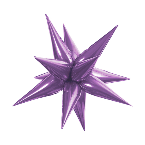 65cm Starburst Lavender Foil Balloon Air Fill ONLY #H0584 - Each (Pkgd.)