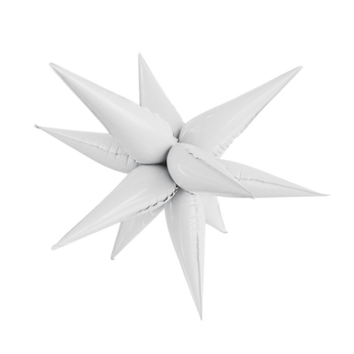 65cm Shape Foil Starburst White Air Fill ONLY # H0589 - Each (Pkgd.)