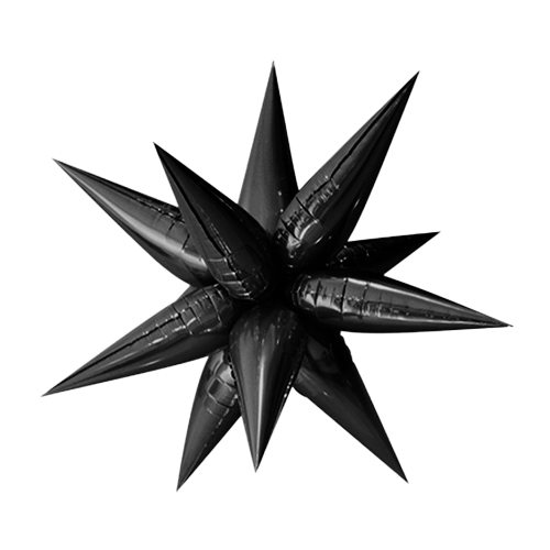 65cm Shape Foil Starburst Black Air Fill ONLY # H0590 - Each (Pkgd.) TEMPORARILY UNAVAILABLE