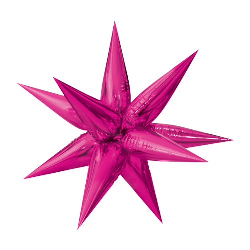 65cm Starburst Hot Pink Foil Balloon Air Fill ONLY #H0591 - Each (Pkgd.)