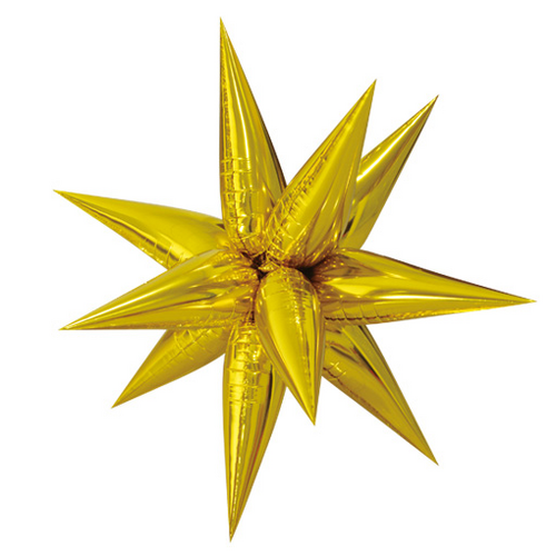 100cm Shape Foil Starburst Gold Air Fill ONLY #H0594 - Each (Pkgd.)