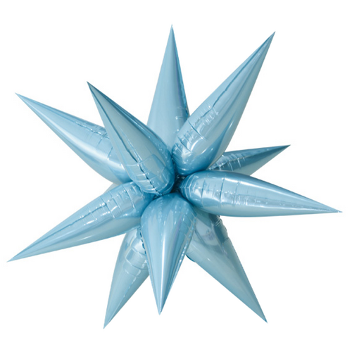 100cm Foil Starburst Light Blue Air Fill ONLY #H0597 - Each (Pkgd)
