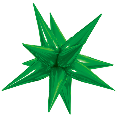 100cm Shape Foil Starburst Green Air Fill ONLY #H0600 - Each (Pkgd.) TEMPORARILY UNAVAILABLE