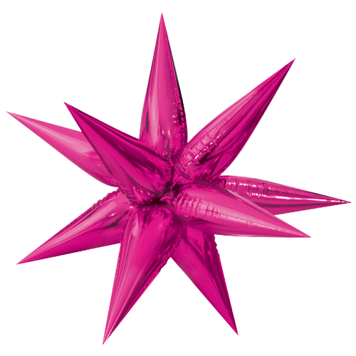 100cm Starburst Hot Pink Foil Balloon Air Fill ONLY #H0603 - Each (Pkgd.)