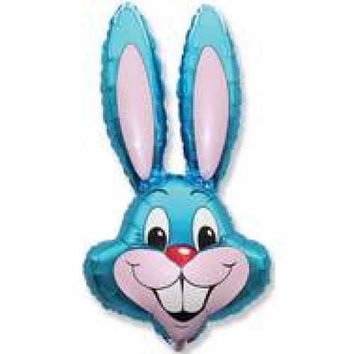 Shape Easter Bunny Head Metallic Blue 89cm Foil Balloon #JTBHBL - Each (UnPkgd.) SOLD OUT 2025