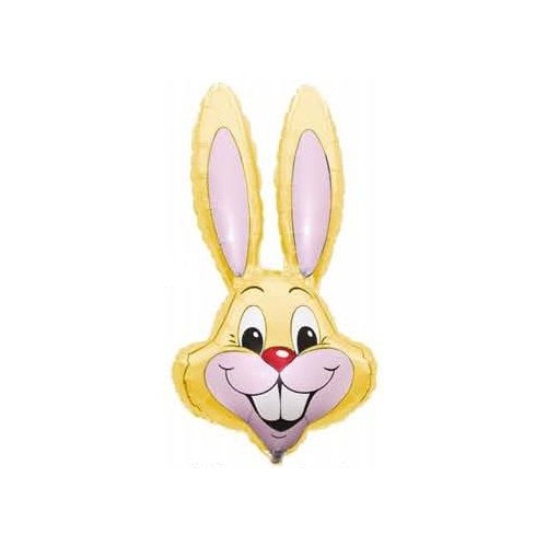 Shape Easter Bunny Head Pastel Yellow 89cm Foil Balloon #JTBHPY - Each (UnPkgd.)