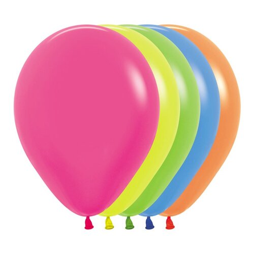 12cm Neon Assorted  Sempertex Latex Balloons #JTNEON12 - Pack of 100 TEMPORARILY UNAVAILABLE