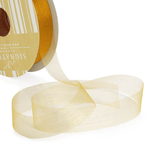 Ribbon Organza Gold Cut Edge 25mm x 100m #KC210025100GO - Each