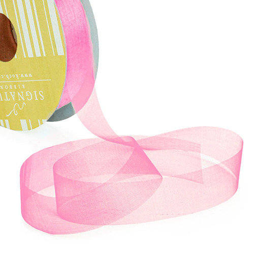 Ribbon Organza Hot Pink Cut Edge 25mm x 100m #KC210025100HP - Each