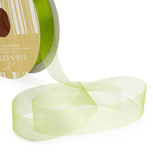 Ribbon Organza Moss Cut Edge 25mm x 100m #KC210025100MO - Each