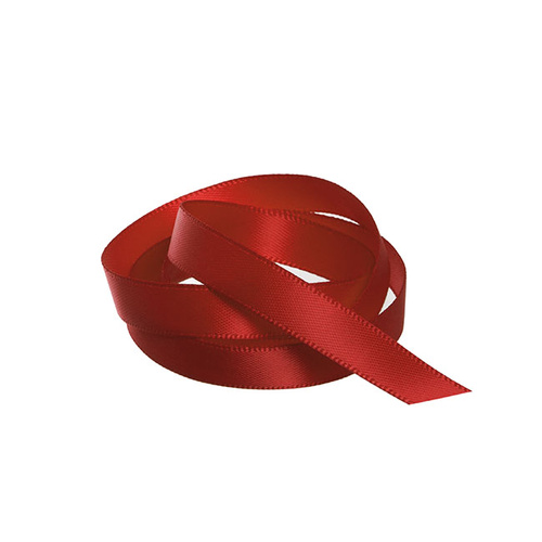 Ribbon Satin Rogue Red Deluxe Double Faced 10mm x 25m #KC211025RE - Each