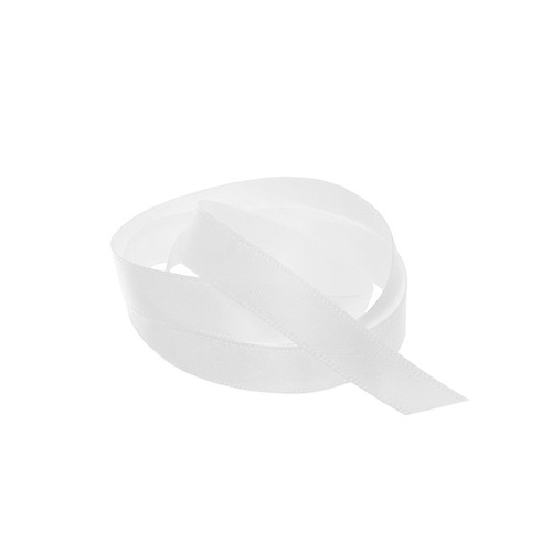 Ribbon Satin White Deluxe Double Faced 10mm x 25m #KC211025WH - Each