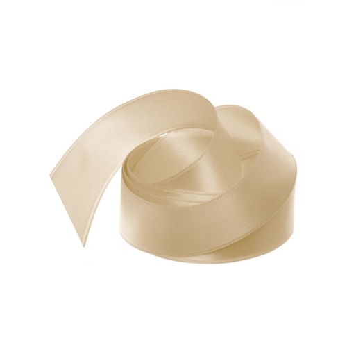 Ribbon Satin Champagne Deluxe Double Faced 25mm x 25m #KC212525CP - Each