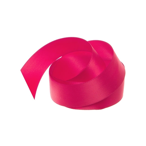 Ribbon Satin Hot Pink Deluxe Double Faced 25mm x 25m #KC212525HP - Each