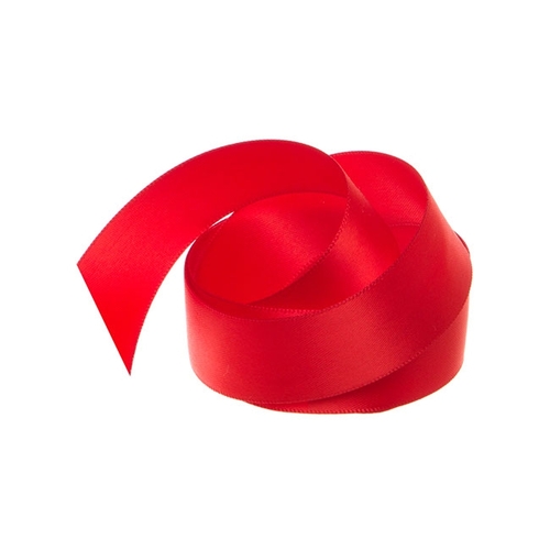 Ribbon Satin Red Deluxe Double Faced 25mm x 25m #KC212525RD - Each
