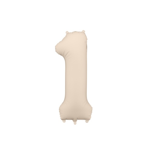86cm Number 1 Beige / Grey Foil Balloon #PDFB1T-1-013J - Each (Pkgd.)