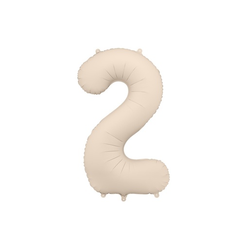 86cm Number 2 Beige / Grey Foil Balloon #PDFB1T-2-013J - Each (Pkgd.)
