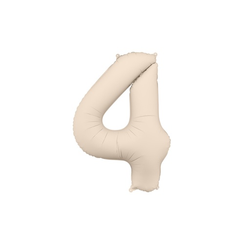 86cm Number 4 Beige / Grey Foil Balloon #PDFB1T-4-013J - Each (Pkgd.)