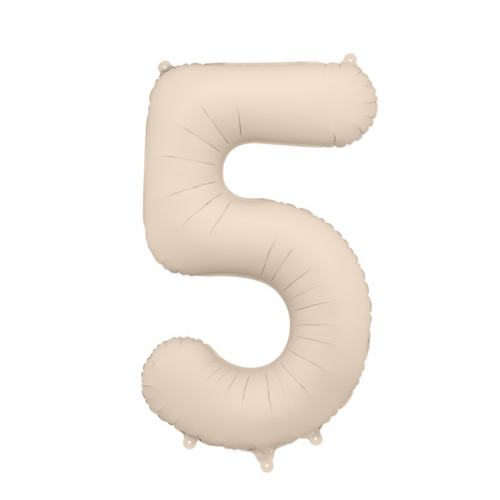 86cm Number 5 Beige / Grey Foil Balloon #PDFB1T-5-013J - Each (Pkgd.)