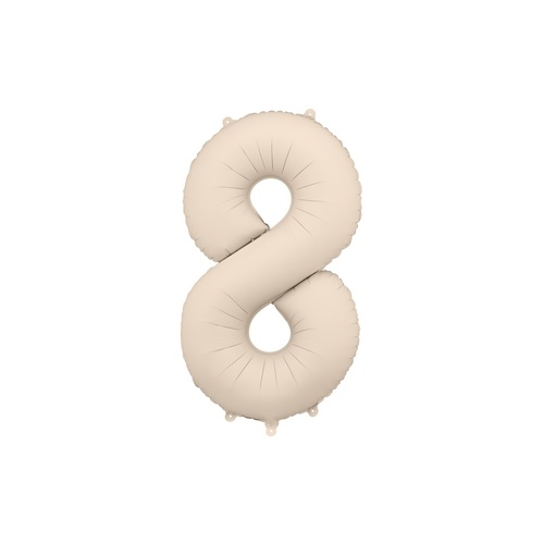 86cm Number 8 Beige / Grey Foil Balloon #PDFB1T-8-013J - Each (Pkgd.)