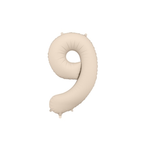 86cm Number 9 Beige / Grey Foil Balloon #PDFB1T-9-013J - Each (Pkgd.)